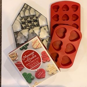 Holiday cookie cutters and silicone molds.